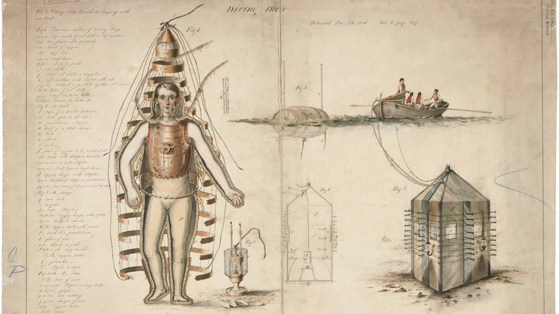 Illustration for article titled The Strange and Wonderful History of Diving Suits, From 1715 to Today